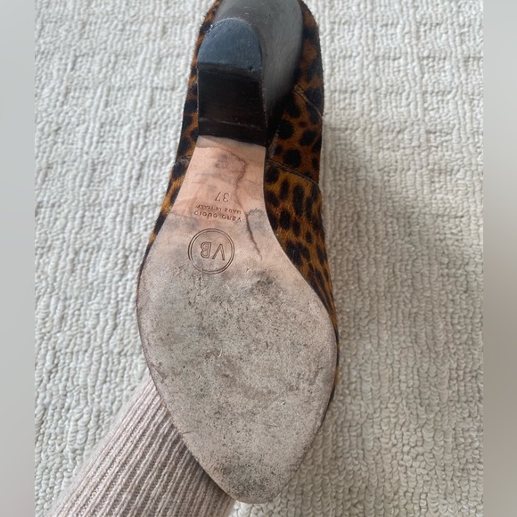 Veronica Beard Calf Hair Leopard Ankle Boots - size 7 - Picture 15 of 17